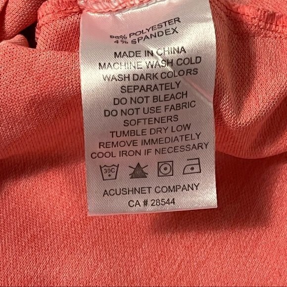 FootJoy Men’s Athletic Fit Solid PoloShirt SZ L, Salmon w/tiny unnoticeable mark - Picture 6 of 9